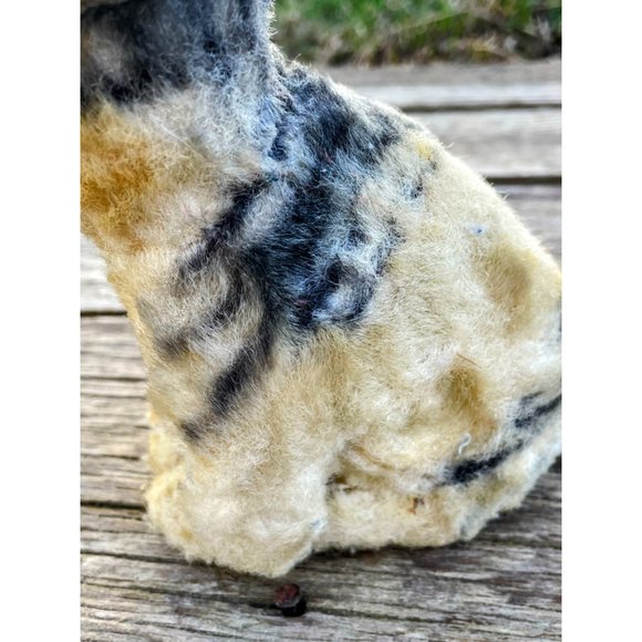 Vintage 1940s Mohair Stuffed Kitten Cat Toy Striped Gray Japan - Picture 9 of 12